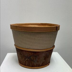 Elegant Tan and Brown Woven Basket